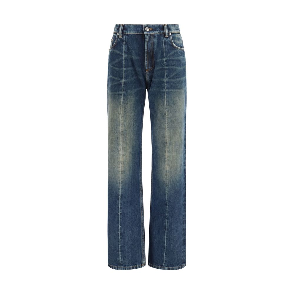 Versace Blue Cotton Straight-Leg Women's Jeans