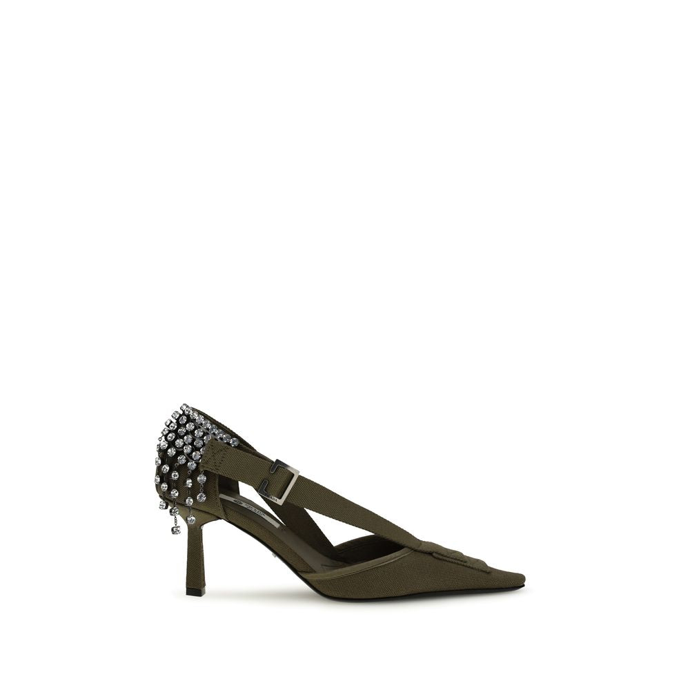 Prada Bicolor Cotton High Heel Women's Pumps