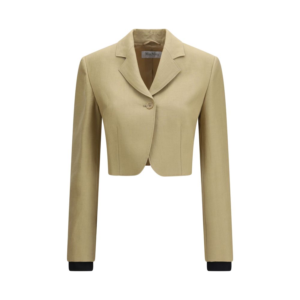 Max Mara Beige Linen Denim Women's Jacket