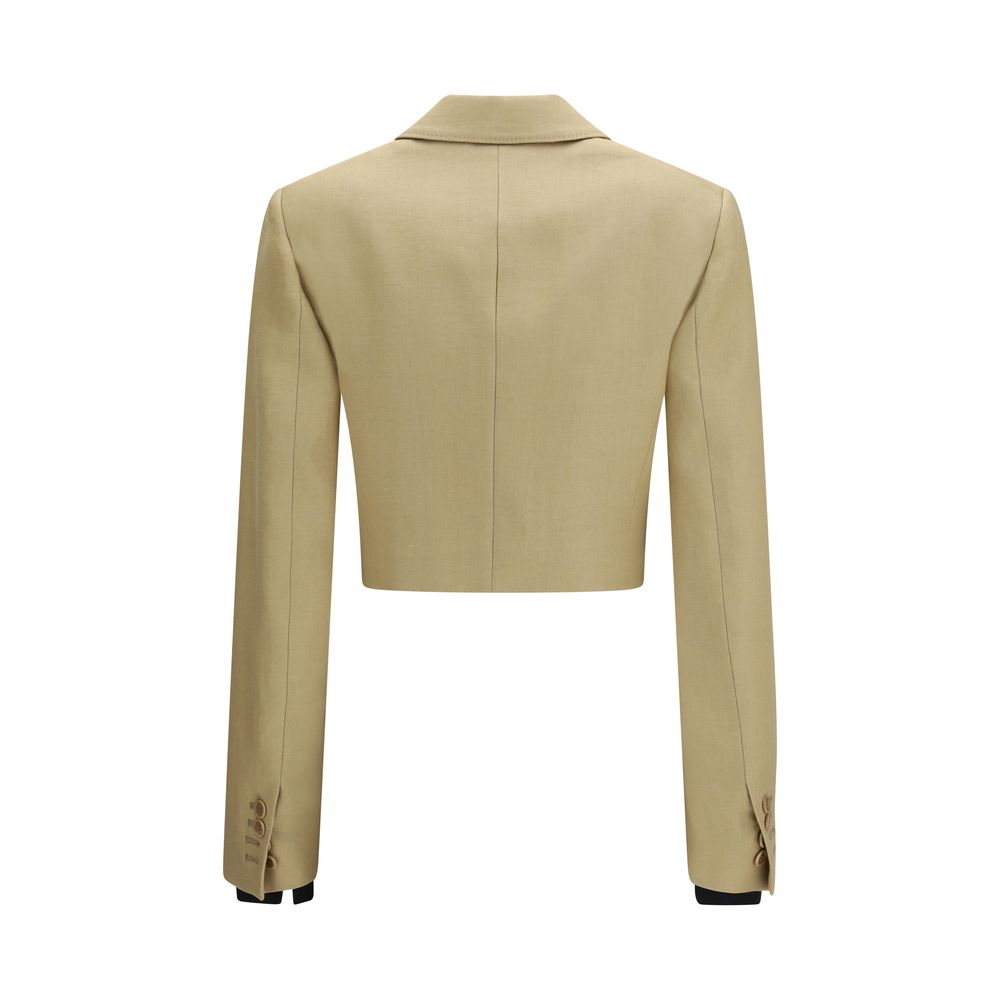 Max Mara Beige Linen Denim Women's Jacket