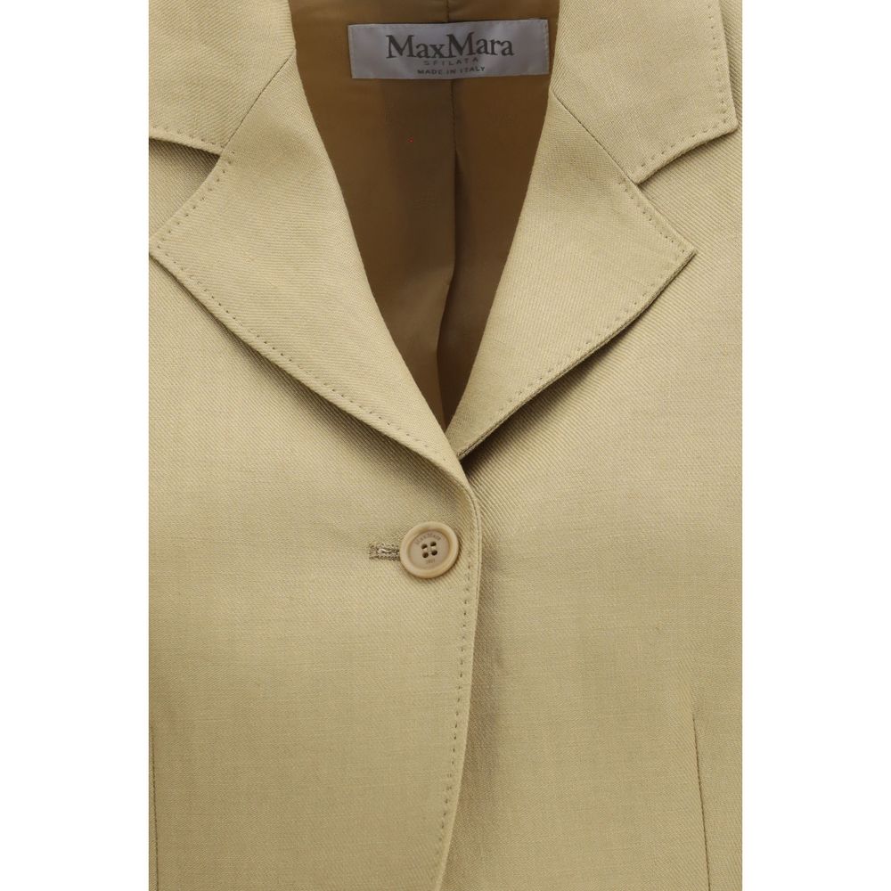Max Mara Beige Linen Denim Women's Jacket