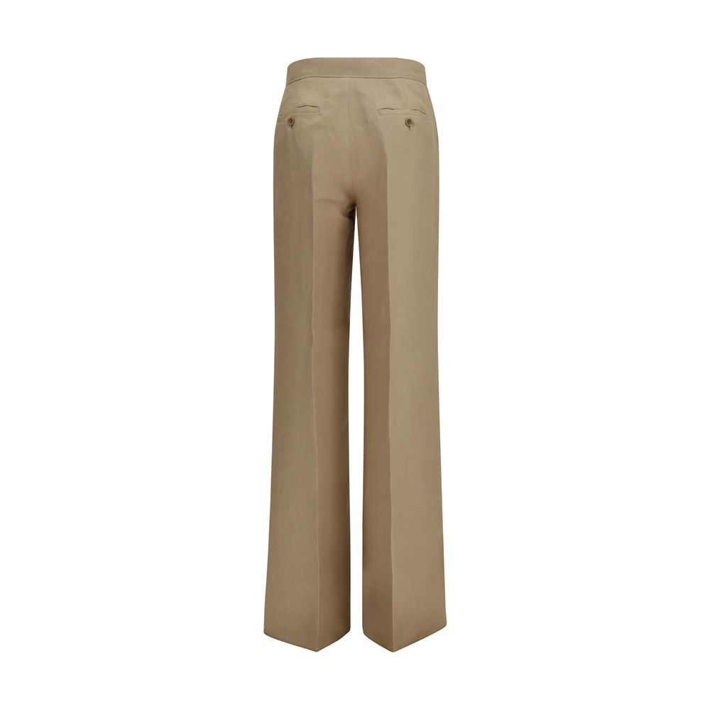 Max Mara Beige Linen Casual Women's Pants
