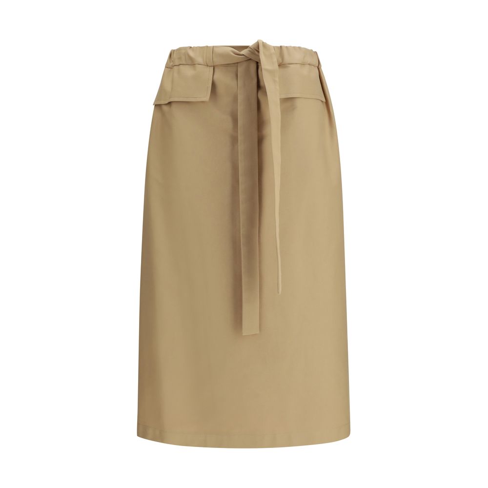 Fabiana Filippi Beige Cotton Midi Women's Skirt