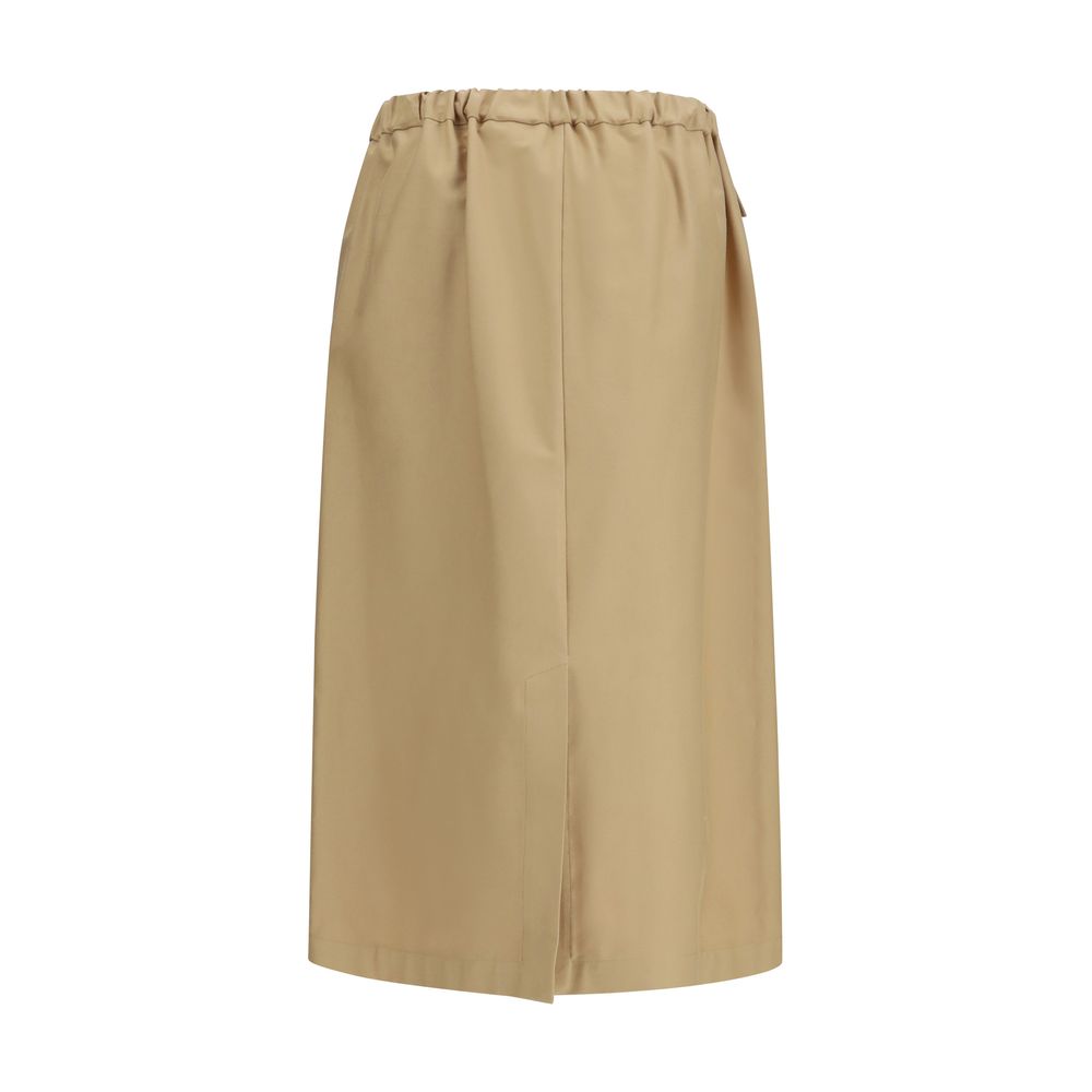 Fabiana Filippi Beige Cotton Midi Women's Skirt