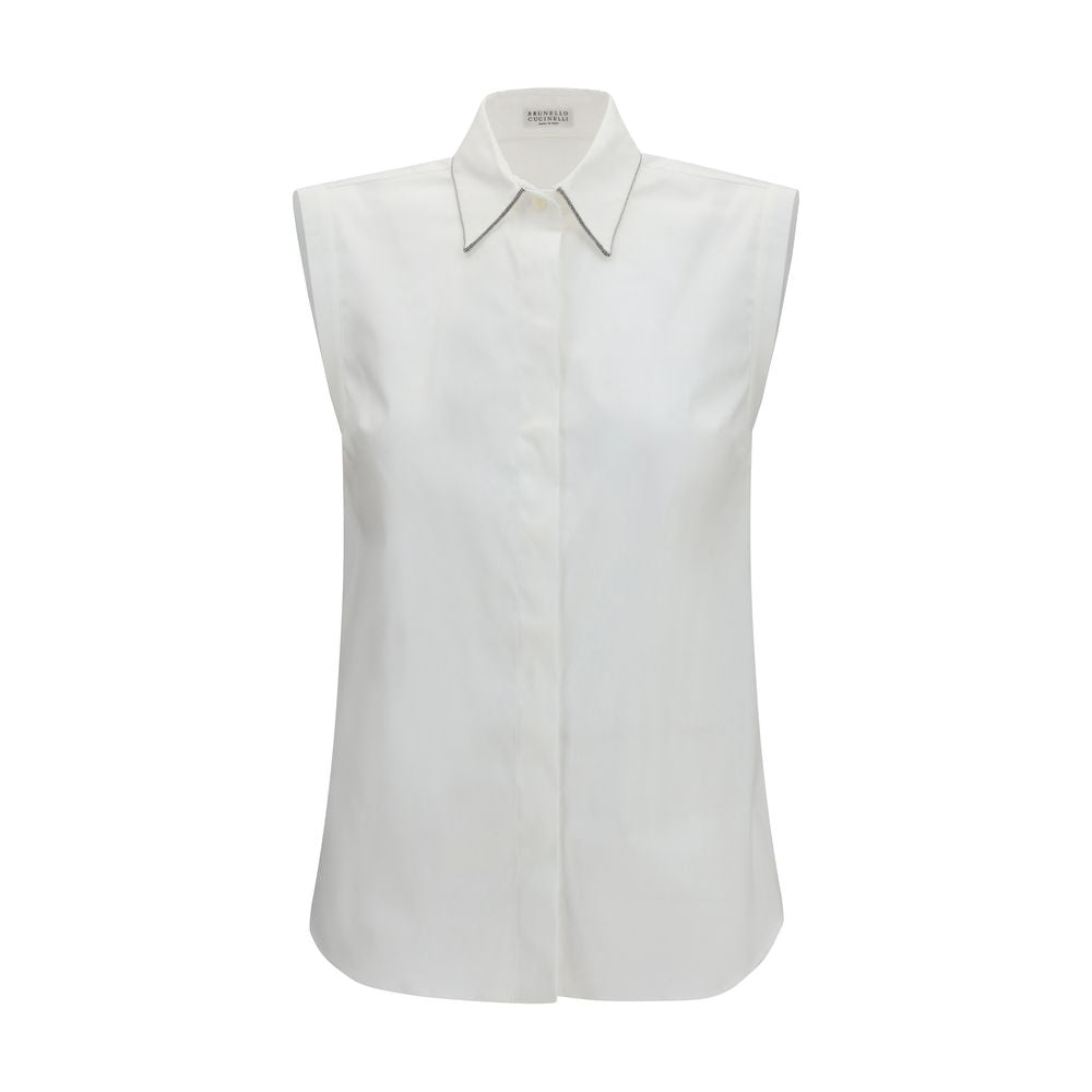 Brunello Cucinelli White Cotton Women's Shirt