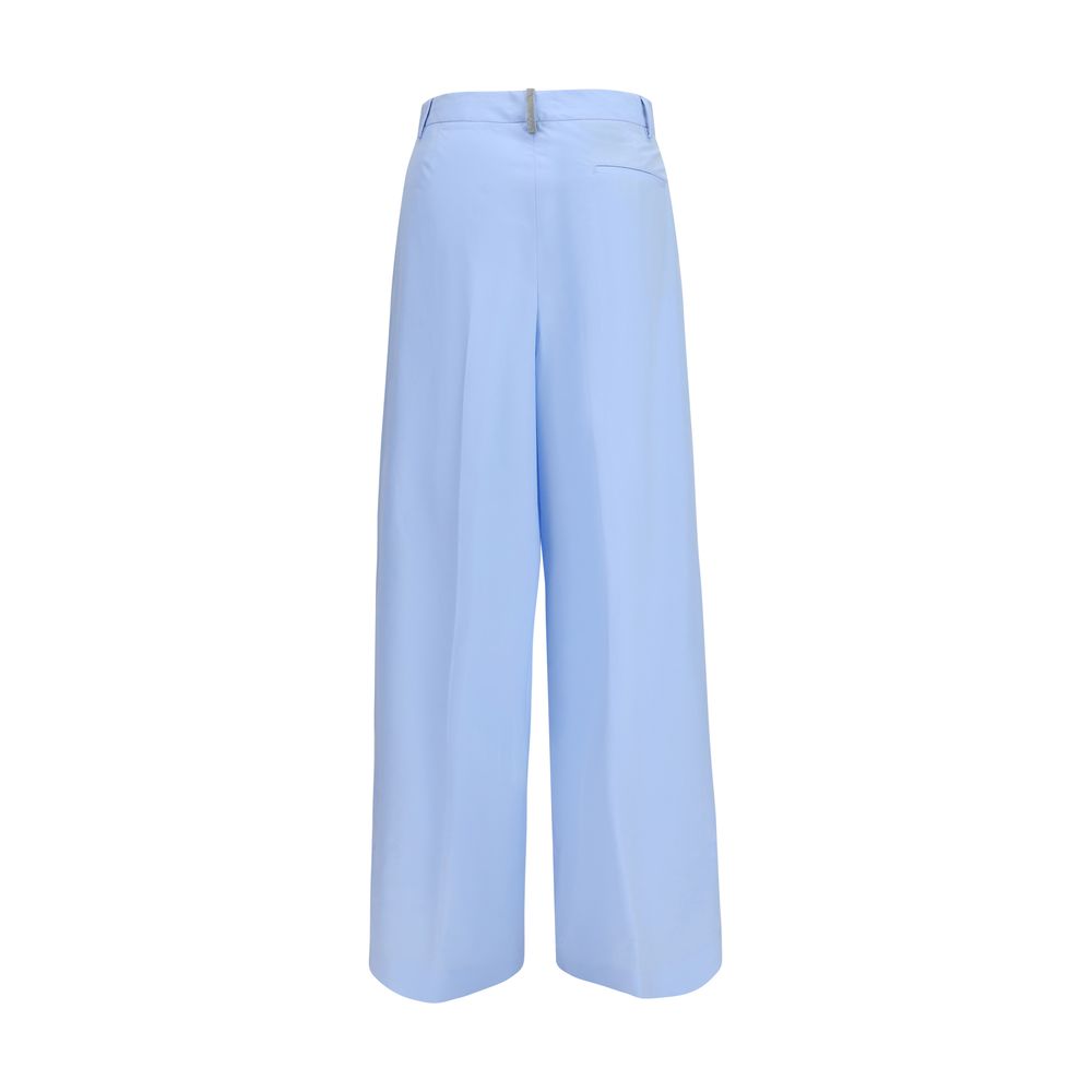 Fabiana Filippi Blue Cotton Casual Women's Pants