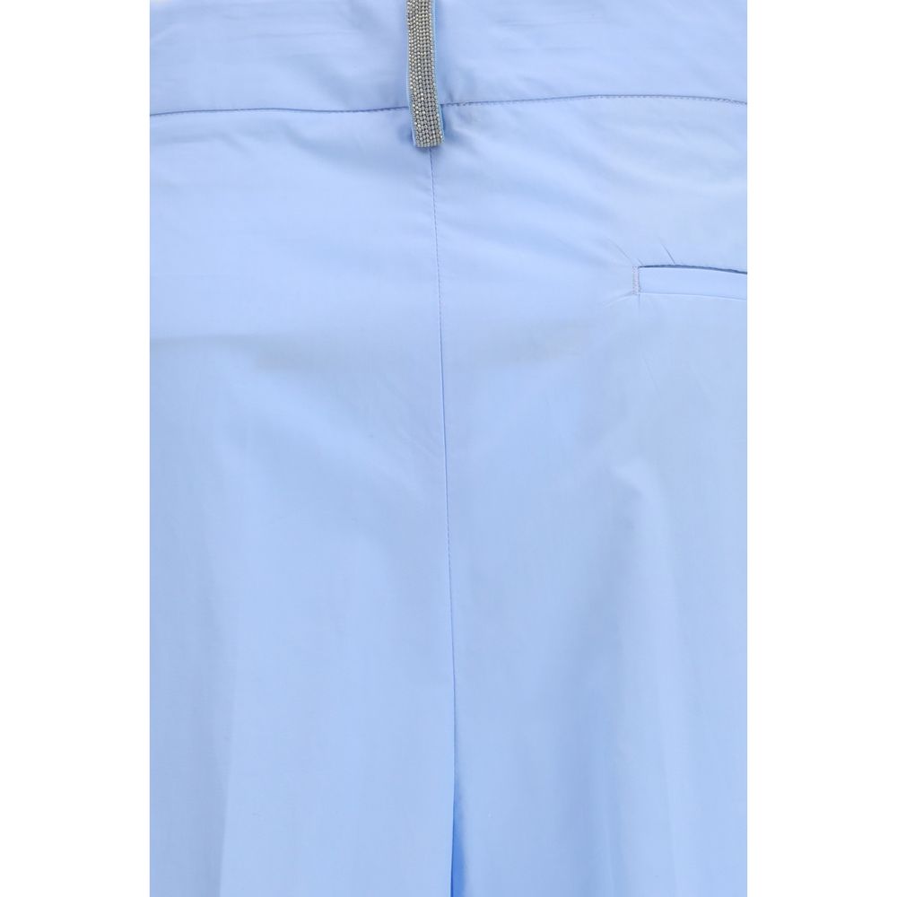 Fabiana Filippi Blue Cotton Casual Women's Pants