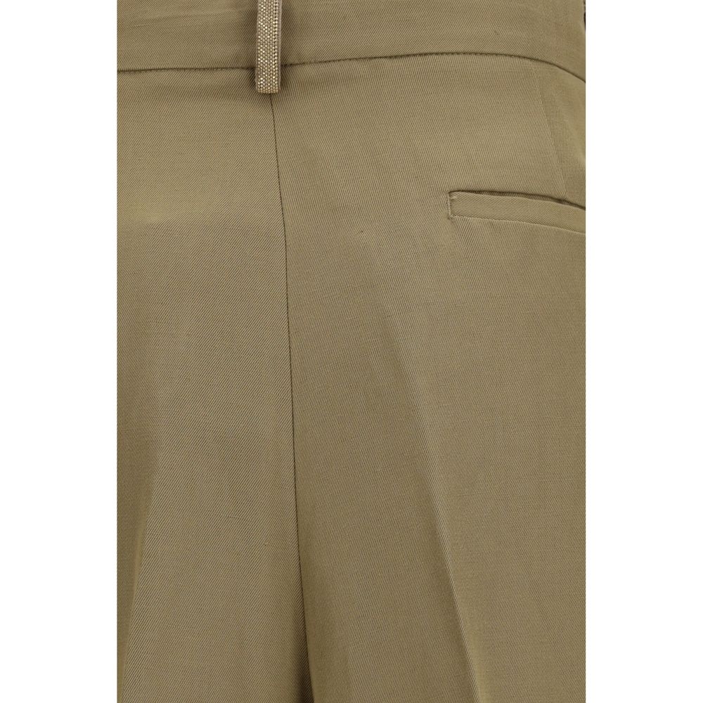 Fabiana Filippi Beige Viscose Cropped Women's Pants