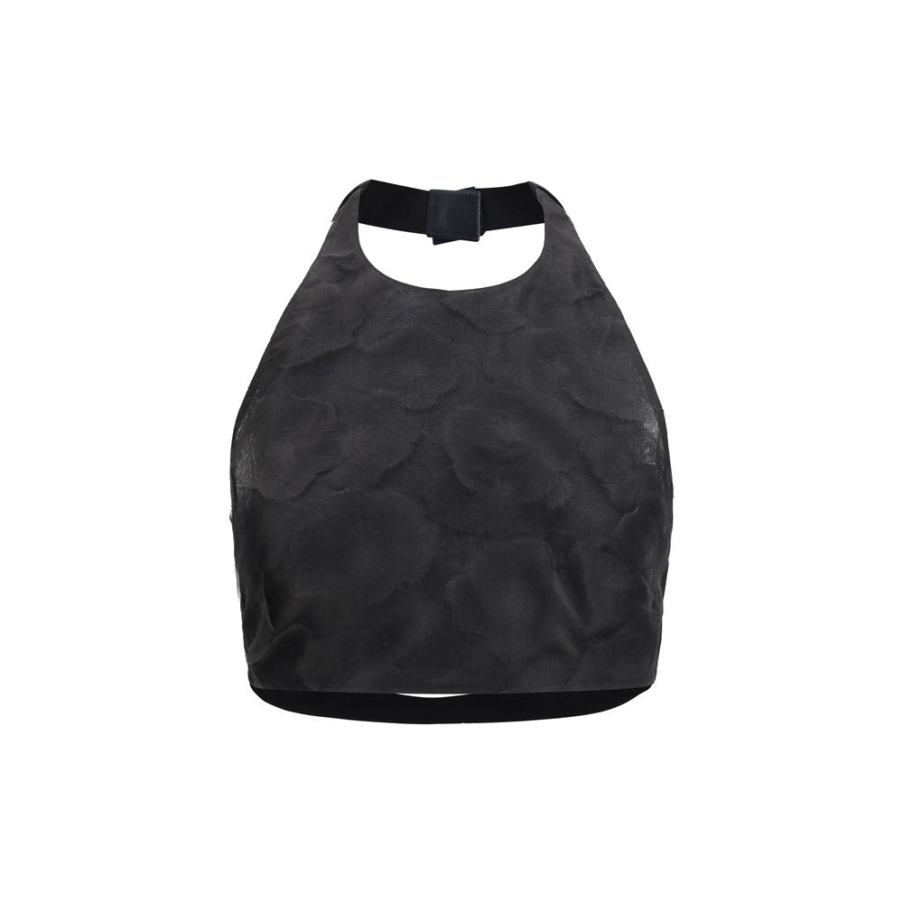 Max Mara Black Silk Pattern Women's Shirt