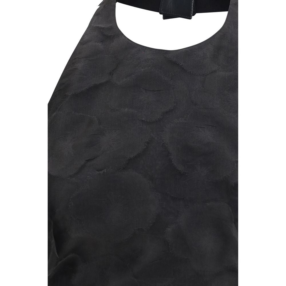 Max Mara Black Silk Pattern Women's Shirt