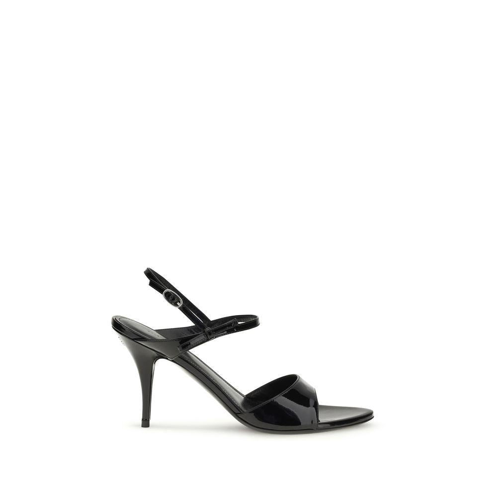 Balenciaga Black Calf Leather Bos Taurus Stiletto Heel Women's Sandals