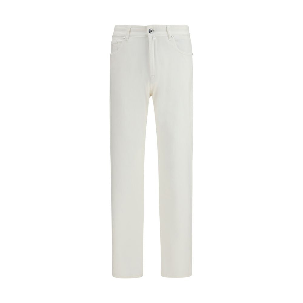 MooRER White Cotton Straight-Leg Men's Jeans