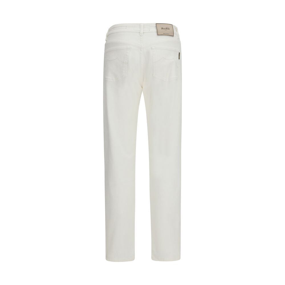 MooRER White Cotton Straight-Leg Men's Jeans
