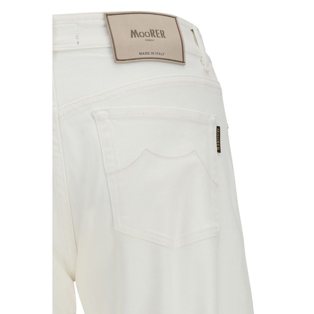 MooRER White Cotton Straight-Leg Men's Jeans