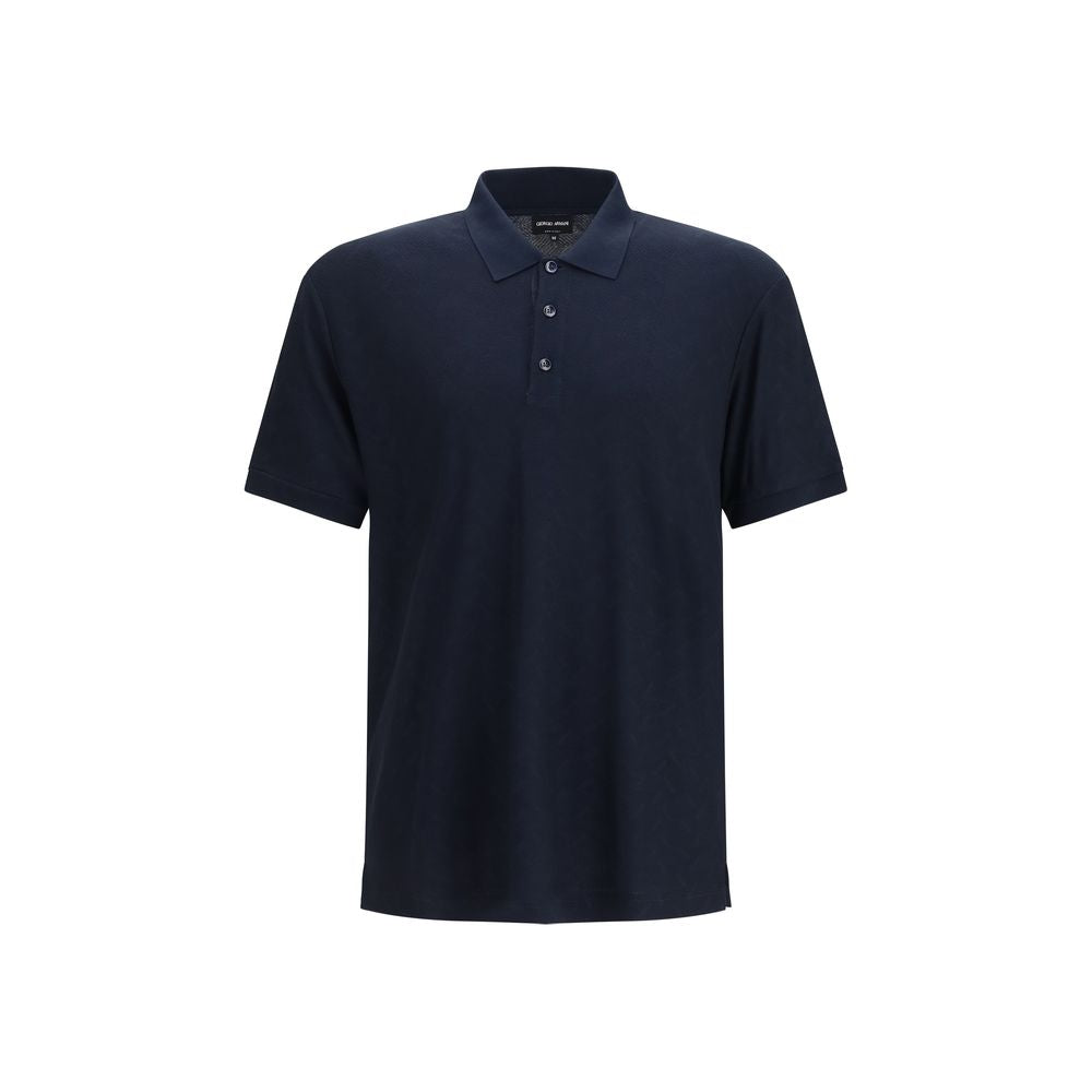 Giorgio Armani Blue Viscose Polo Men's Shirt