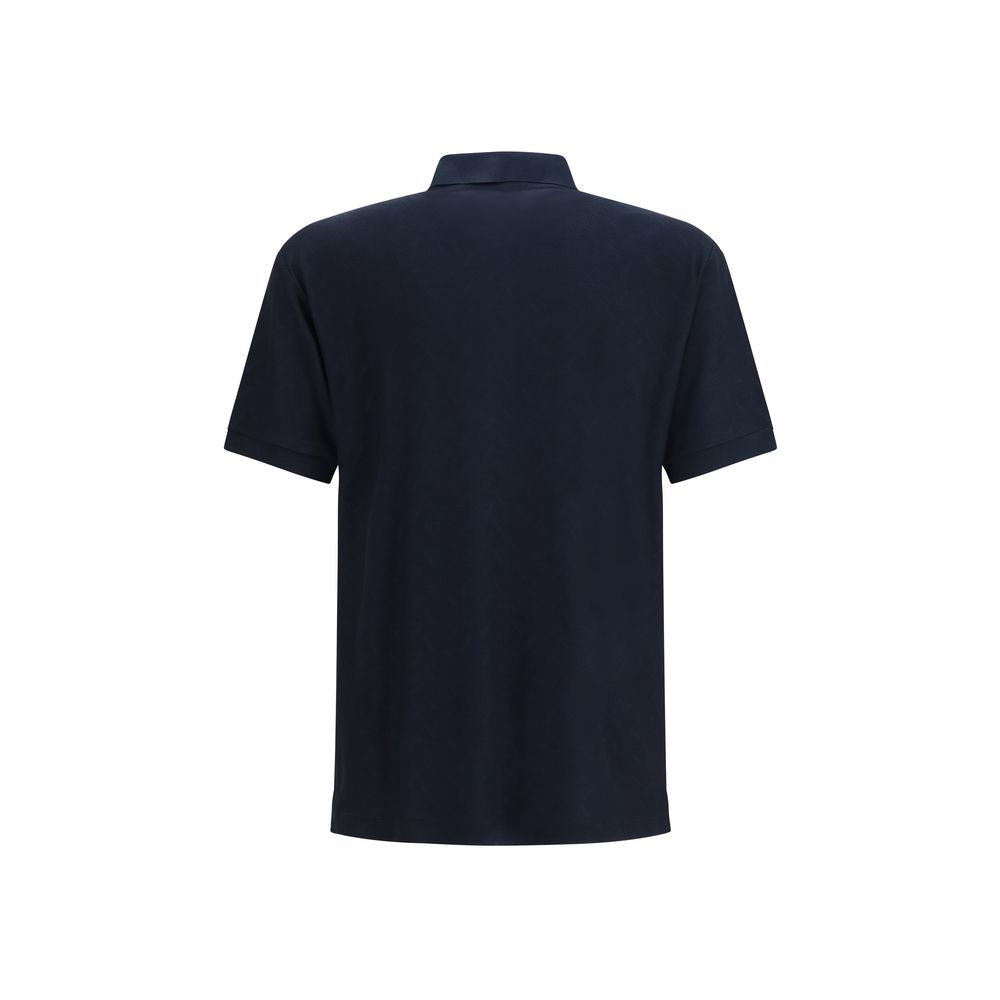 Giorgio Armani Blue Viscose Polo Men's Shirt