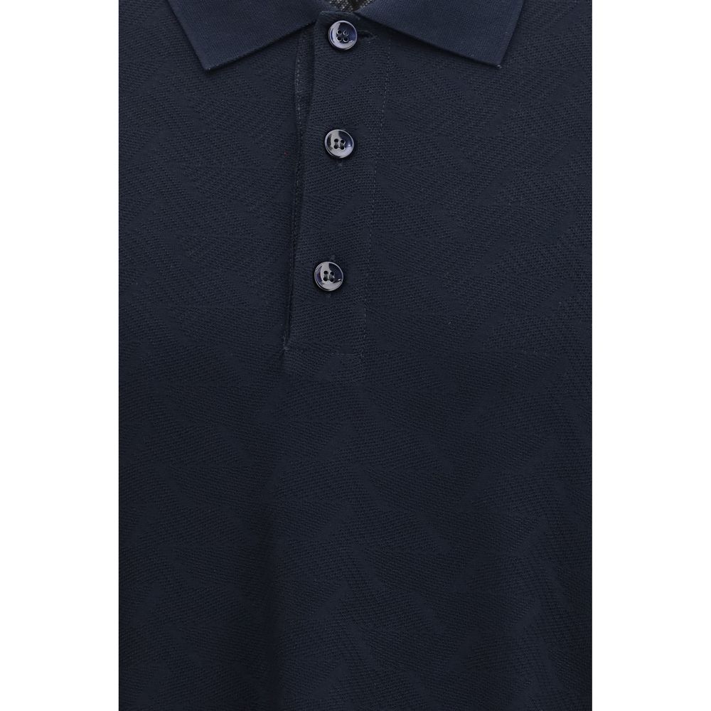 Giorgio Armani Blue Viscose Polo Men's Shirt