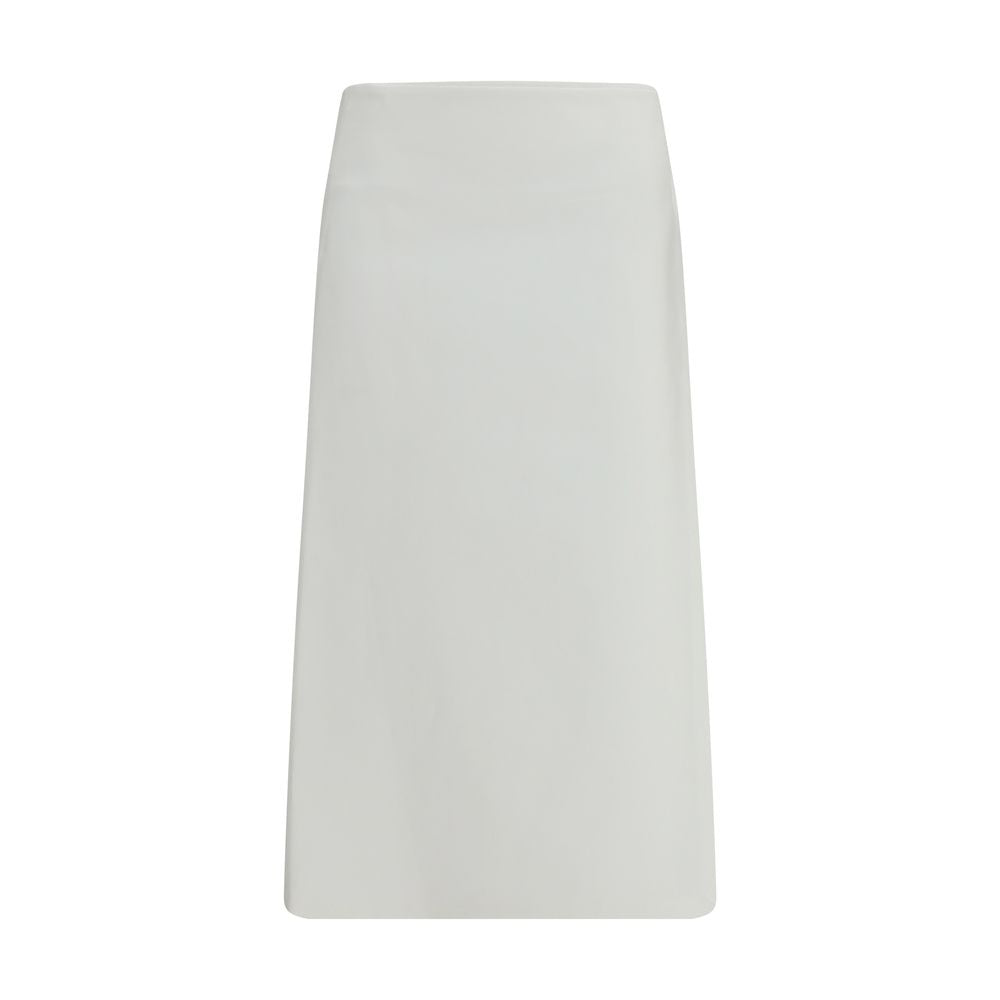 RIER White Cotton Midi Women's Skirt