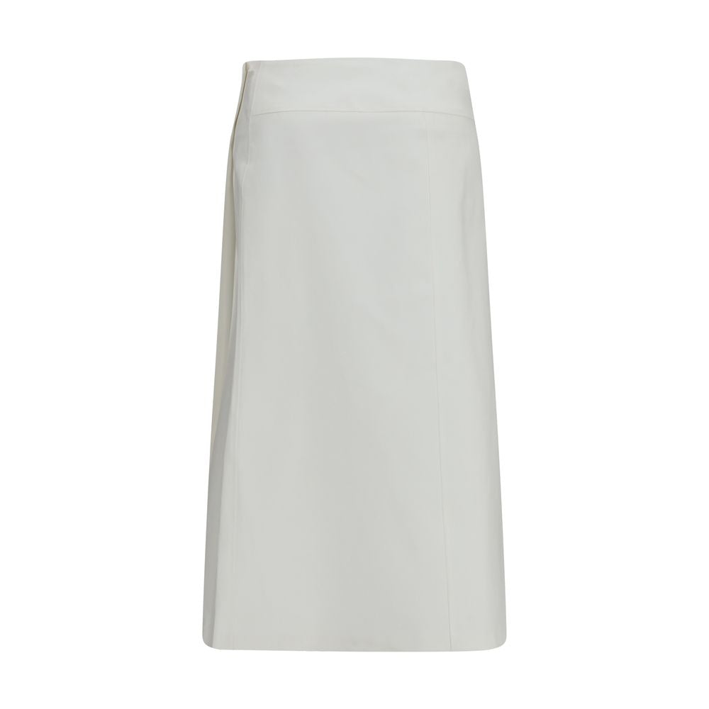 RIER White Cotton Midi Women's Skirt