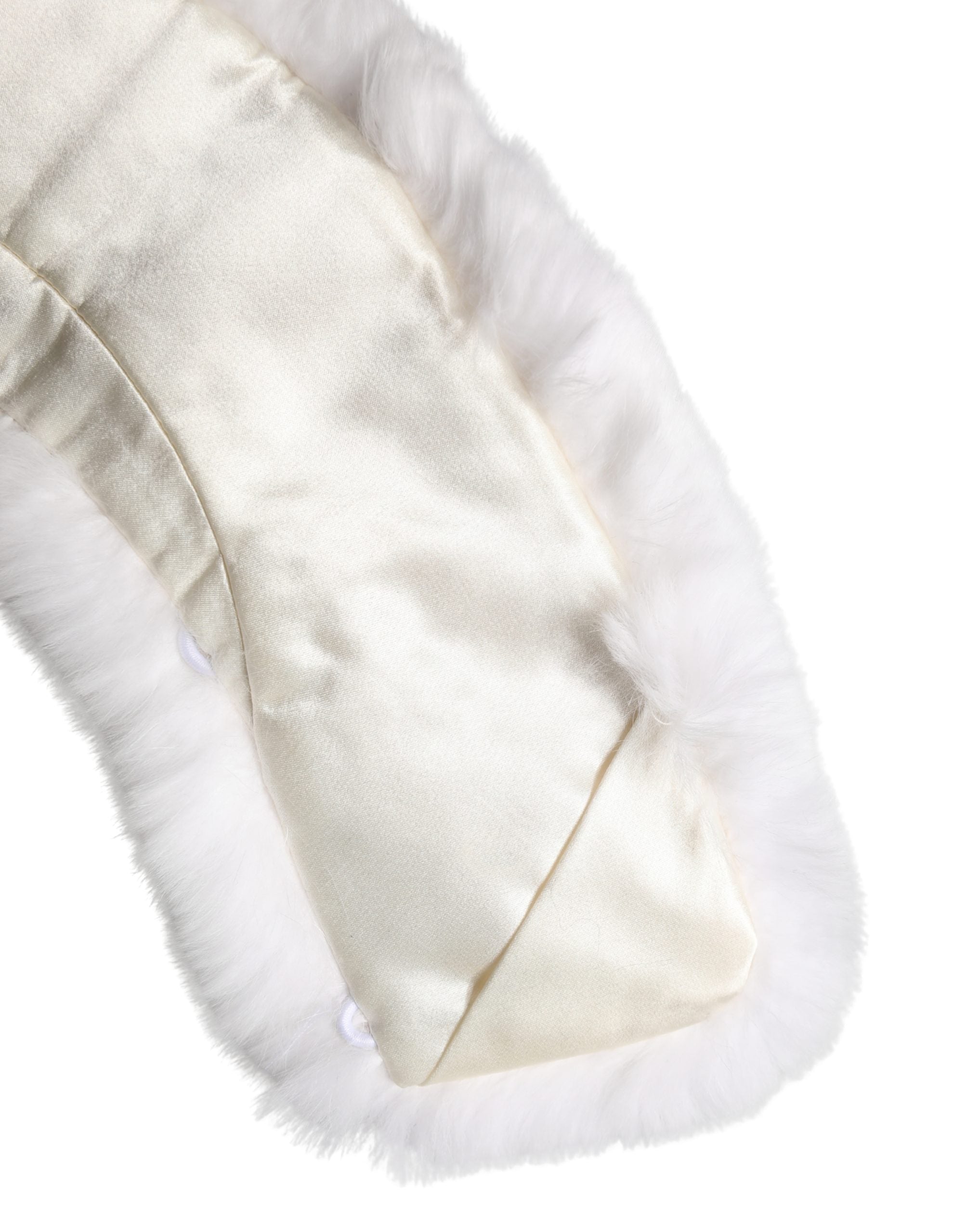 Dolce & Gabbana White Fur Shoulder Collar Wrap Shawl Women's Scarf
