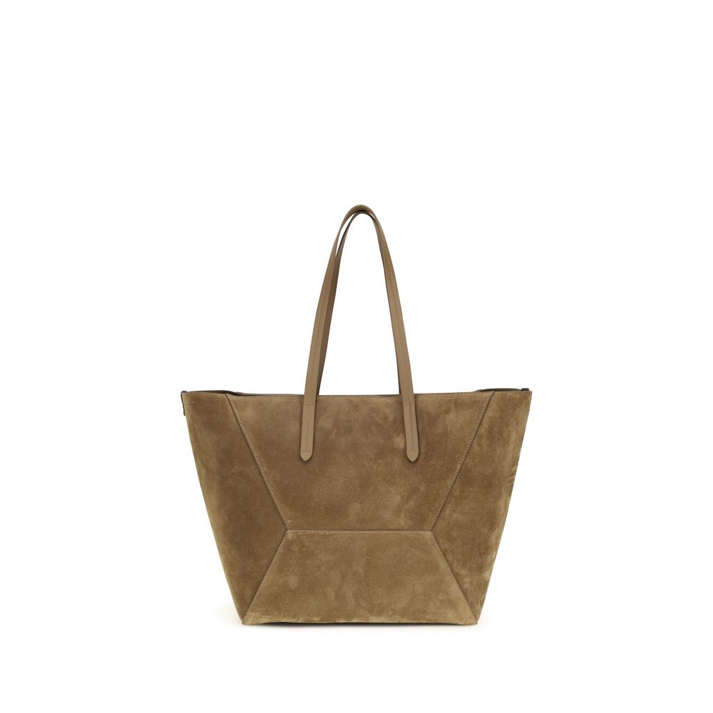 Brunello Cucinelli Beige Calf Leather Bos Taurus Shoulder Women's Bag