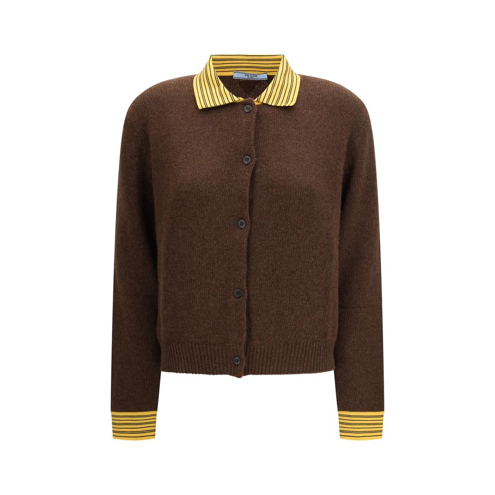 Prada Brown Cashmere Women's Cardigan