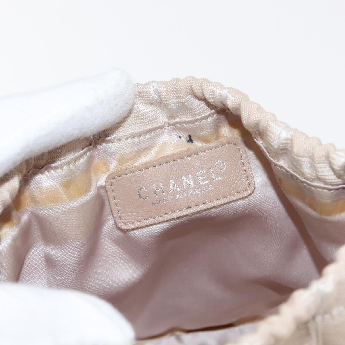 Chanel Travel Line Nylon Beige Nylon Backpack Bag (Pre-Owned)