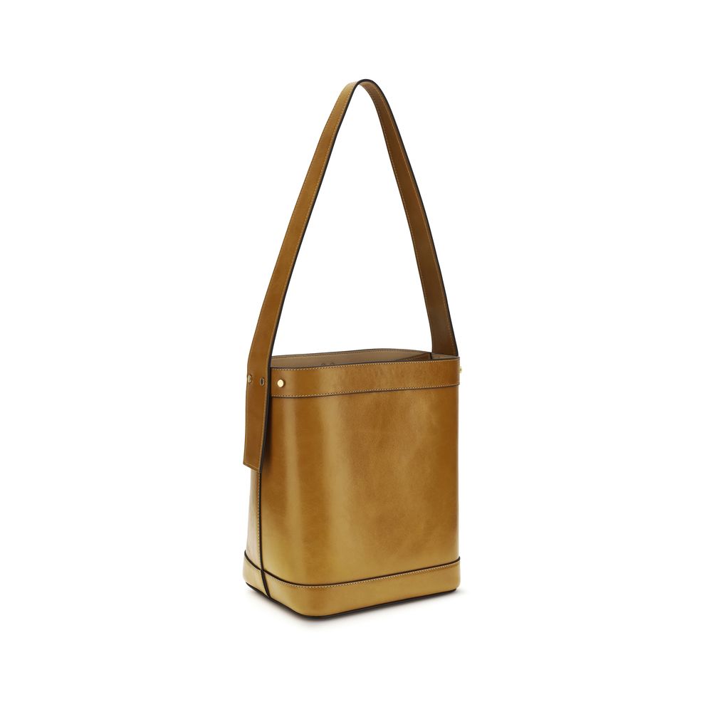 Versace Brown Calf Leather Bos Taurus Backet Women's Bag
