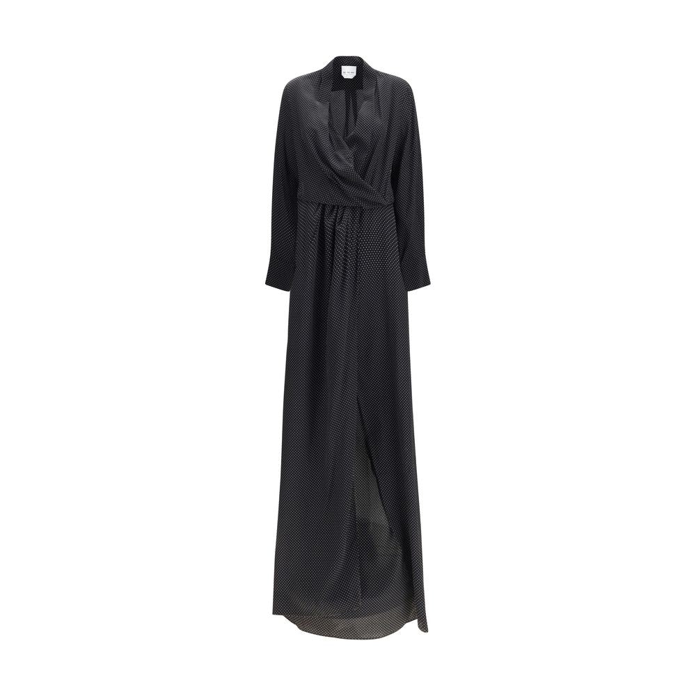 SA SU PHI Black Silk Long Women's Dress