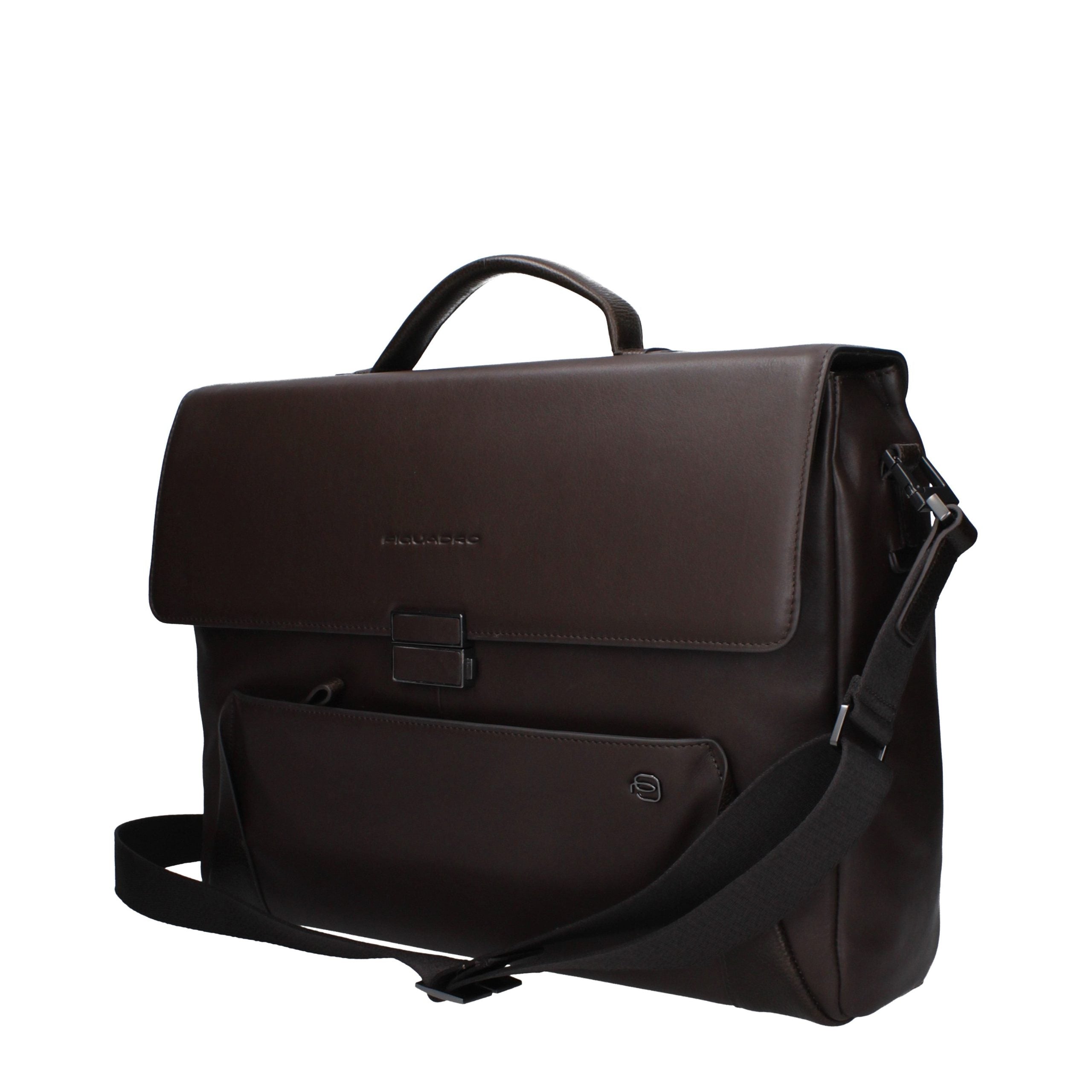 Piquadro Brown Leather Business And Laptop Men's Bag