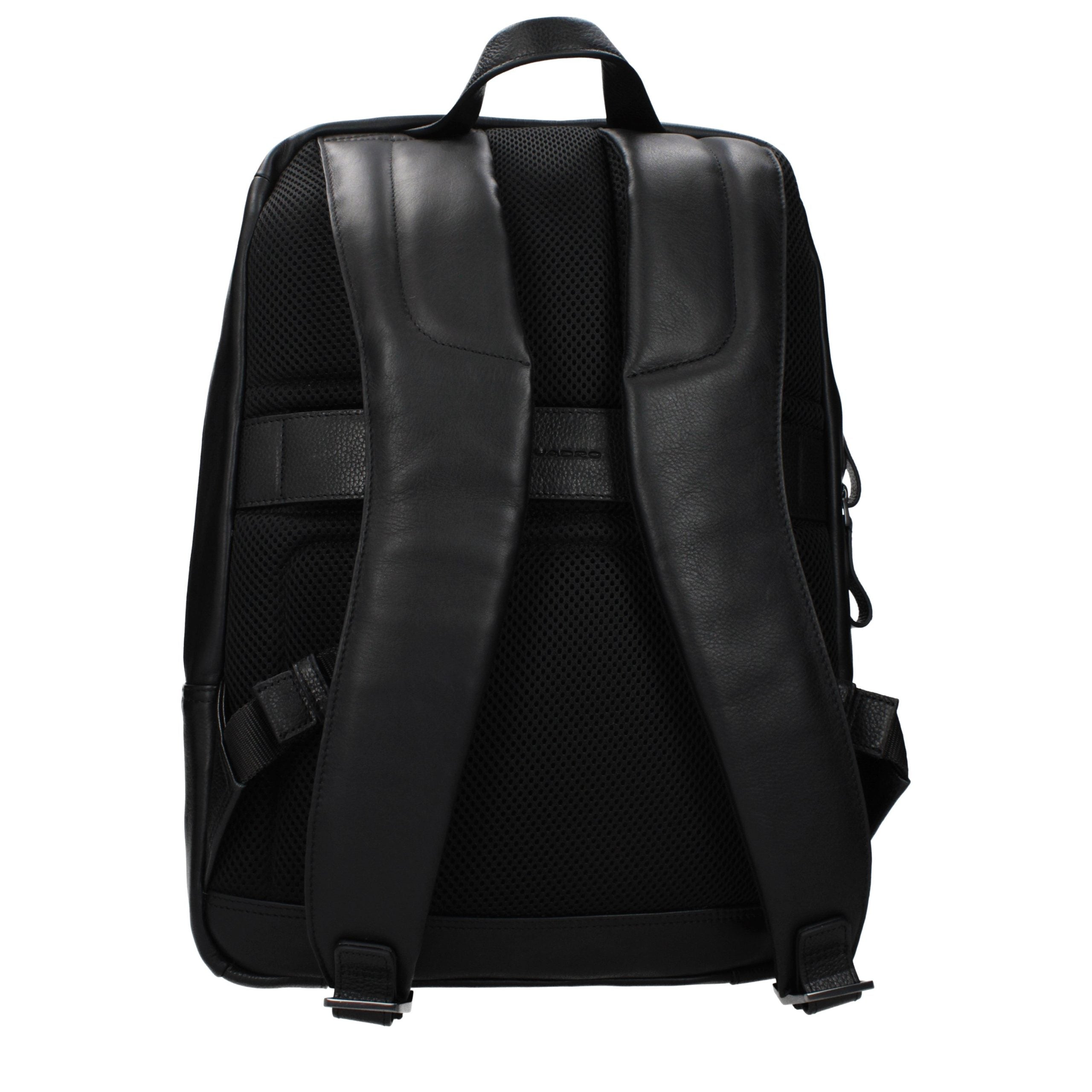 Piquadro Black Leather Men's Backpack