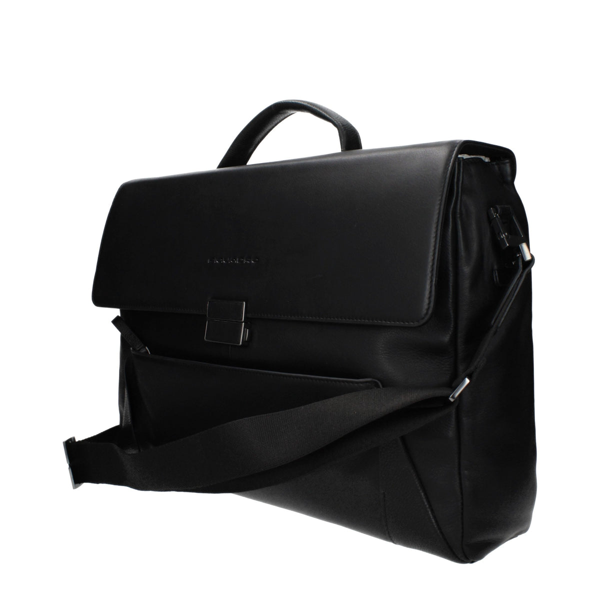 Piquadro Black Leather Business And Laptop Men's Bag