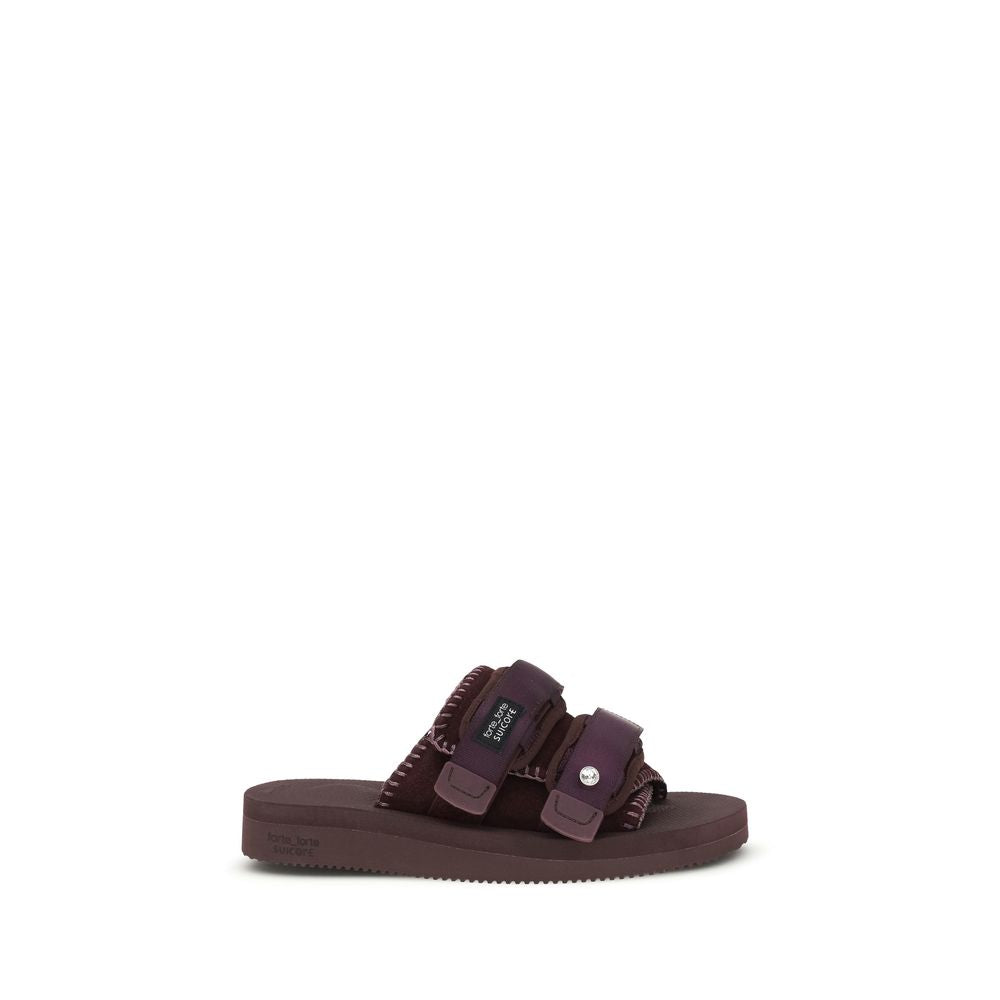 Forte_Forte Purple Polyester Strap-On Women's Sandals