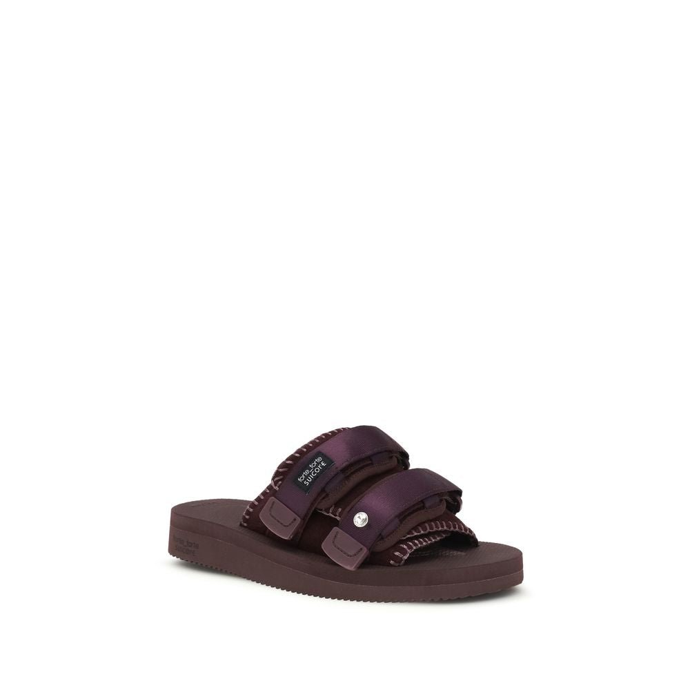 Forte_Forte Purple Polyester Strap-On Women's Sandals