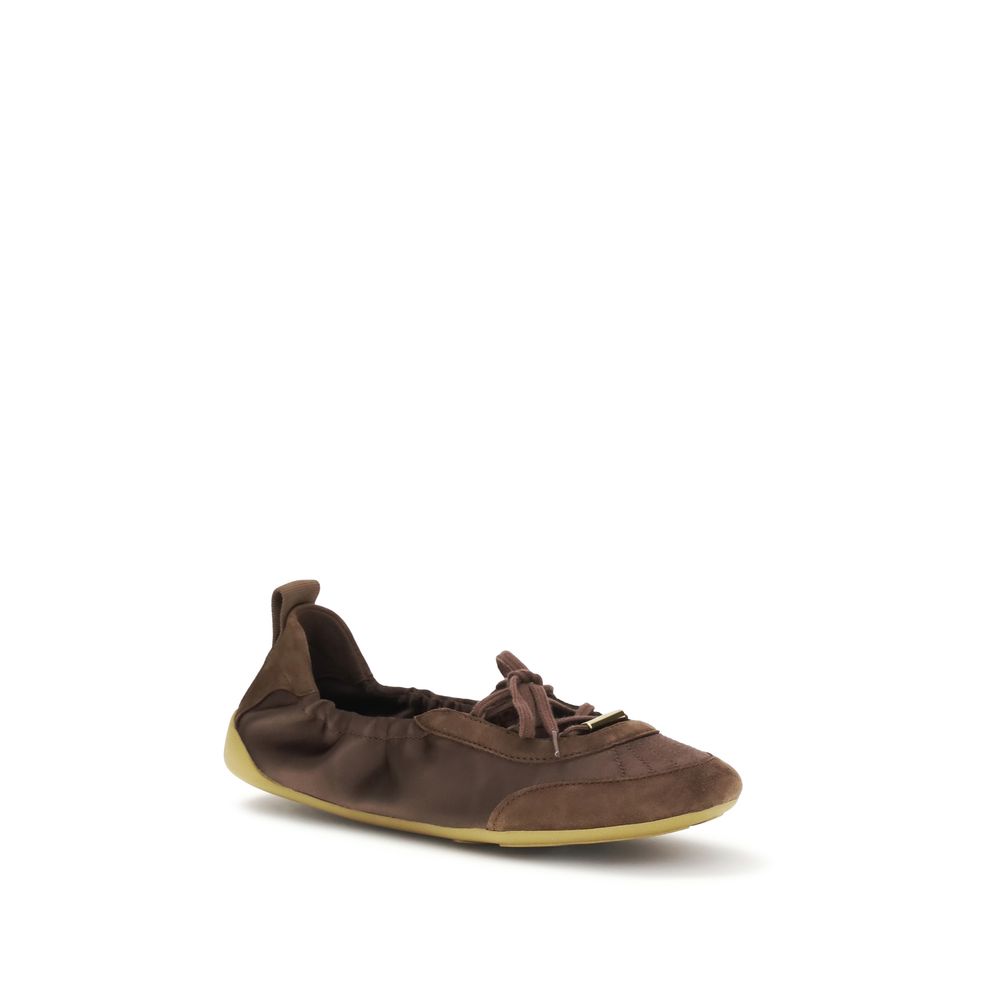 Chloé Brown Polyester Ballet Women's Flats