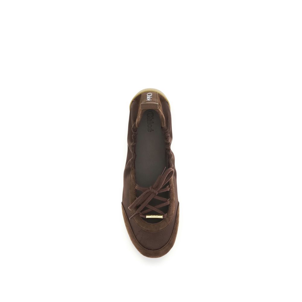 Chloé Brown Polyester Ballet Women's Flats