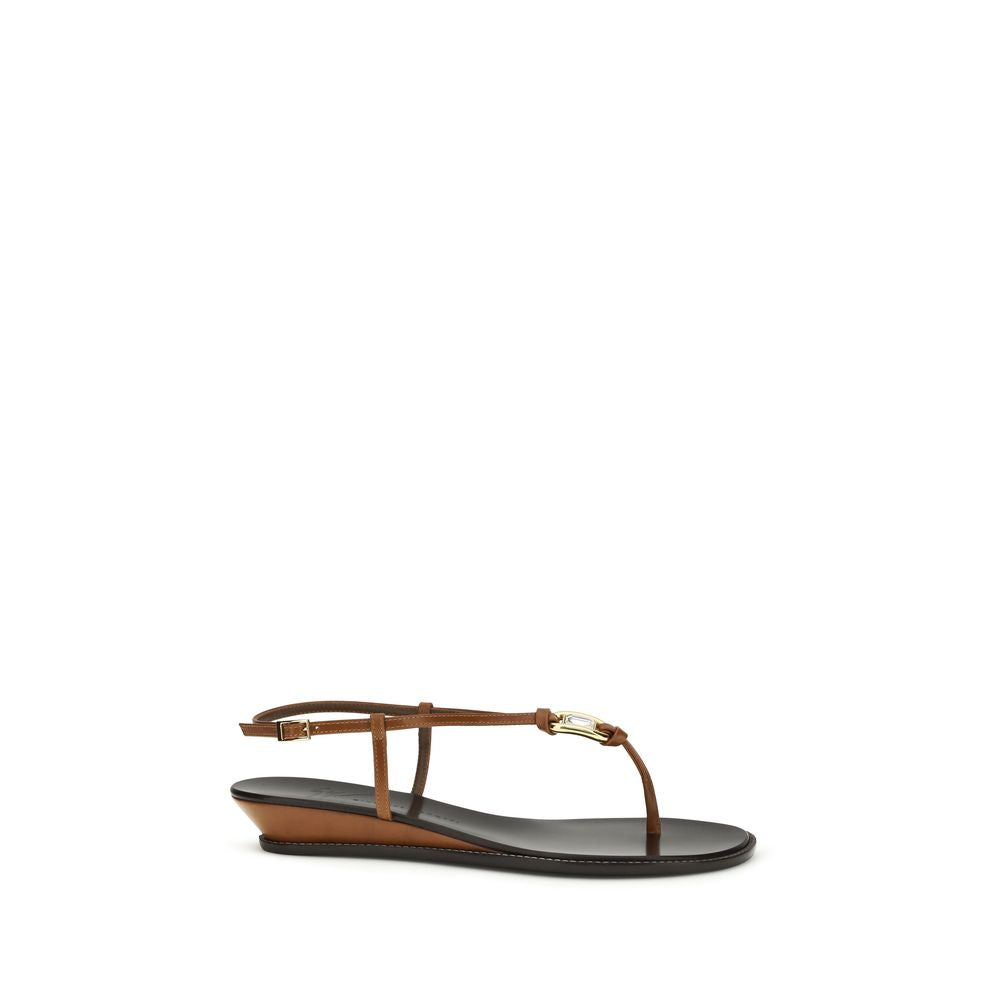 Giuseppe Zanotti Brown Calf Leather Bos Taurus Wedge Women's Sandals