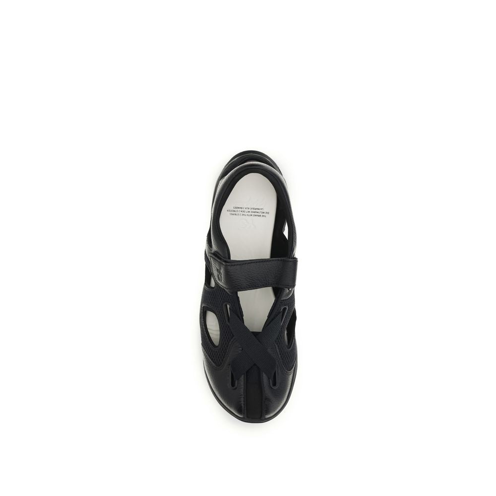 Y-3 Black Calf Leather Bos Taurus Flat Men's Sandals