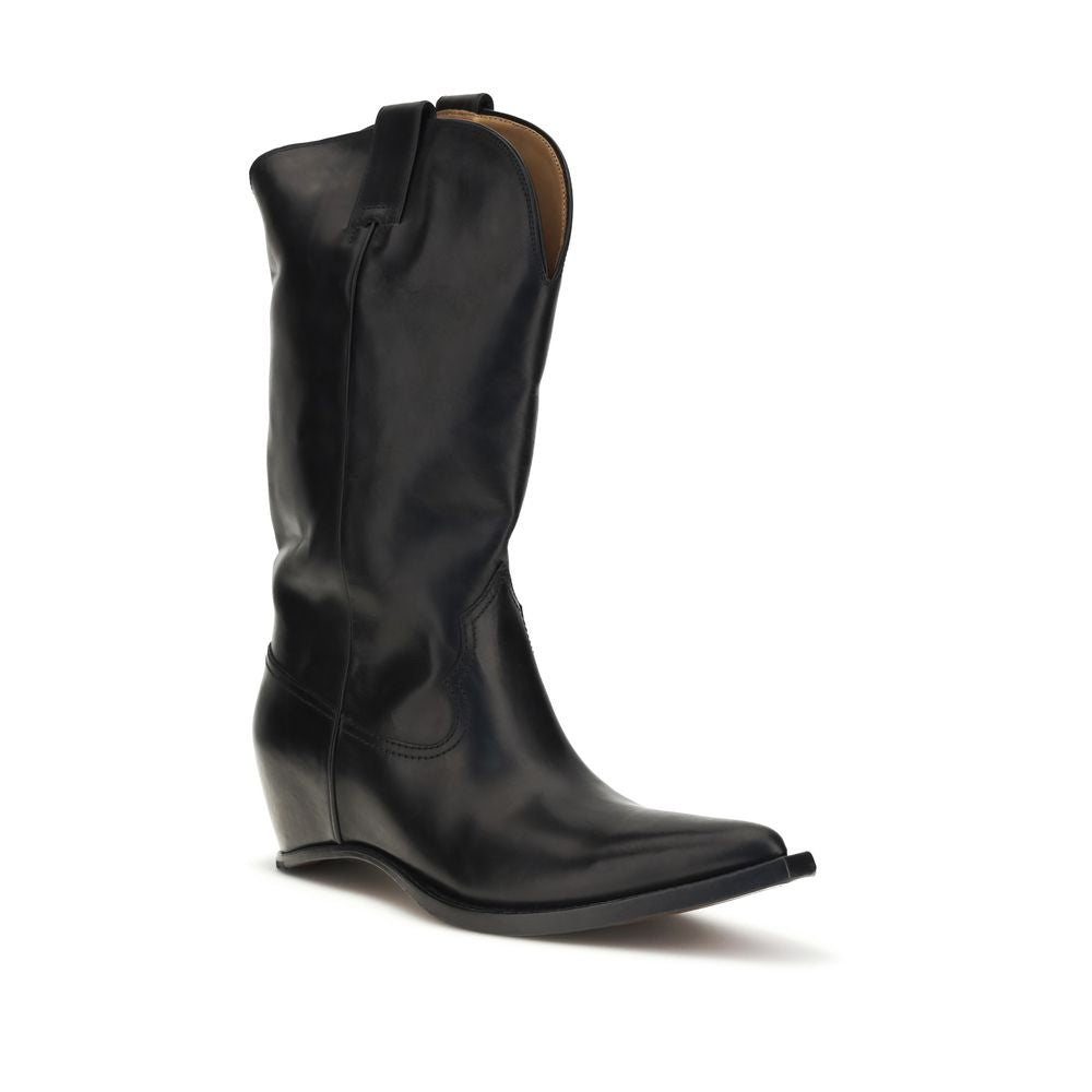 Maison Margiela Black Calf Leather Bos Taurus Men's Boots