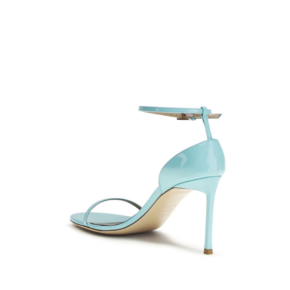 Tom Ford Blue Calf Leather Bos Taurus Stiletto Heel Women's Sandals