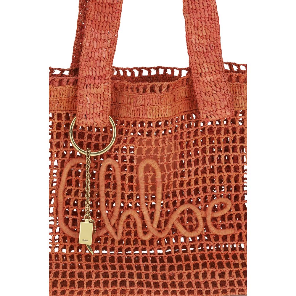 Chloé Multicolor Raffia Shoulder Women's Bag