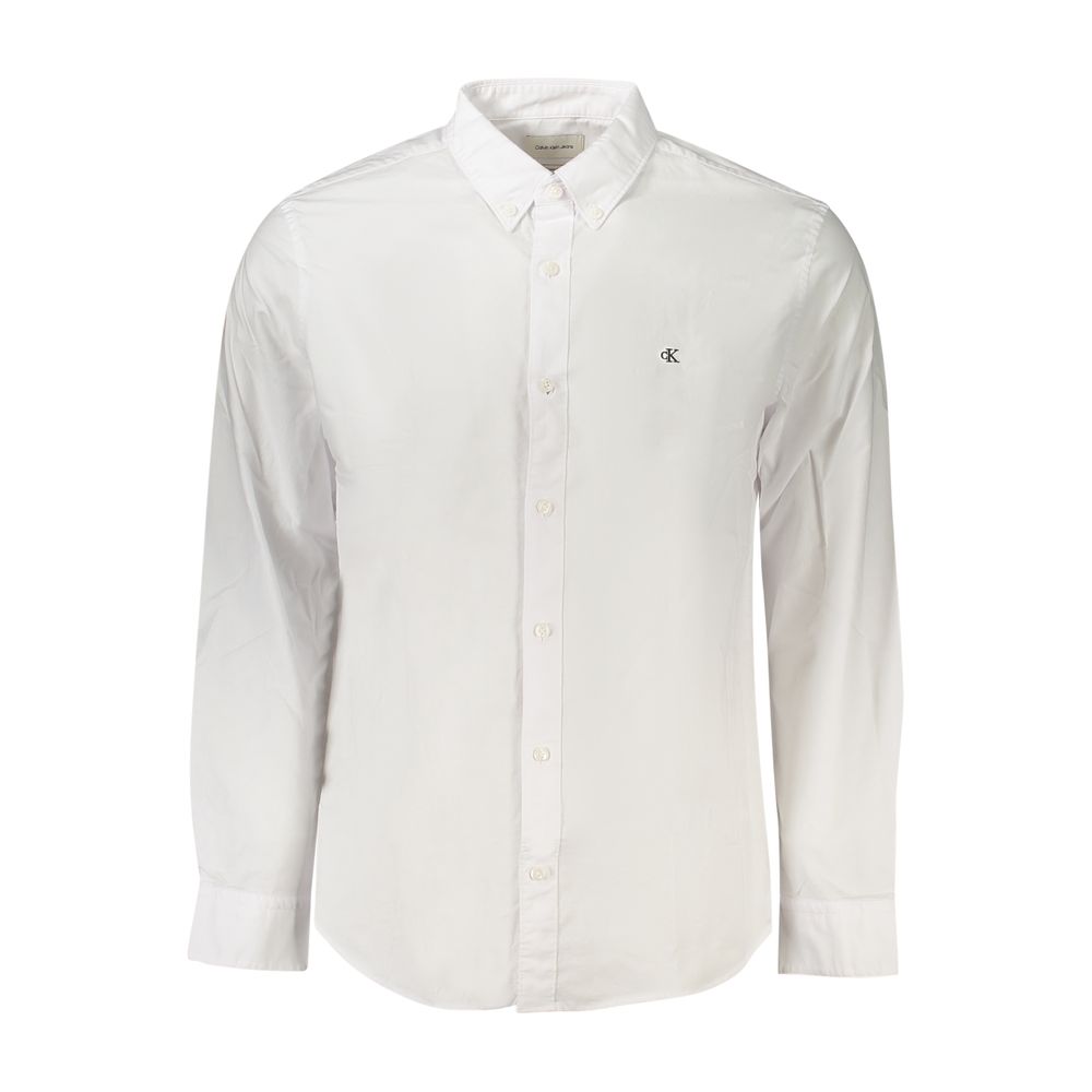 Calvin Klein Bianco Cotton Men Men's Shirt