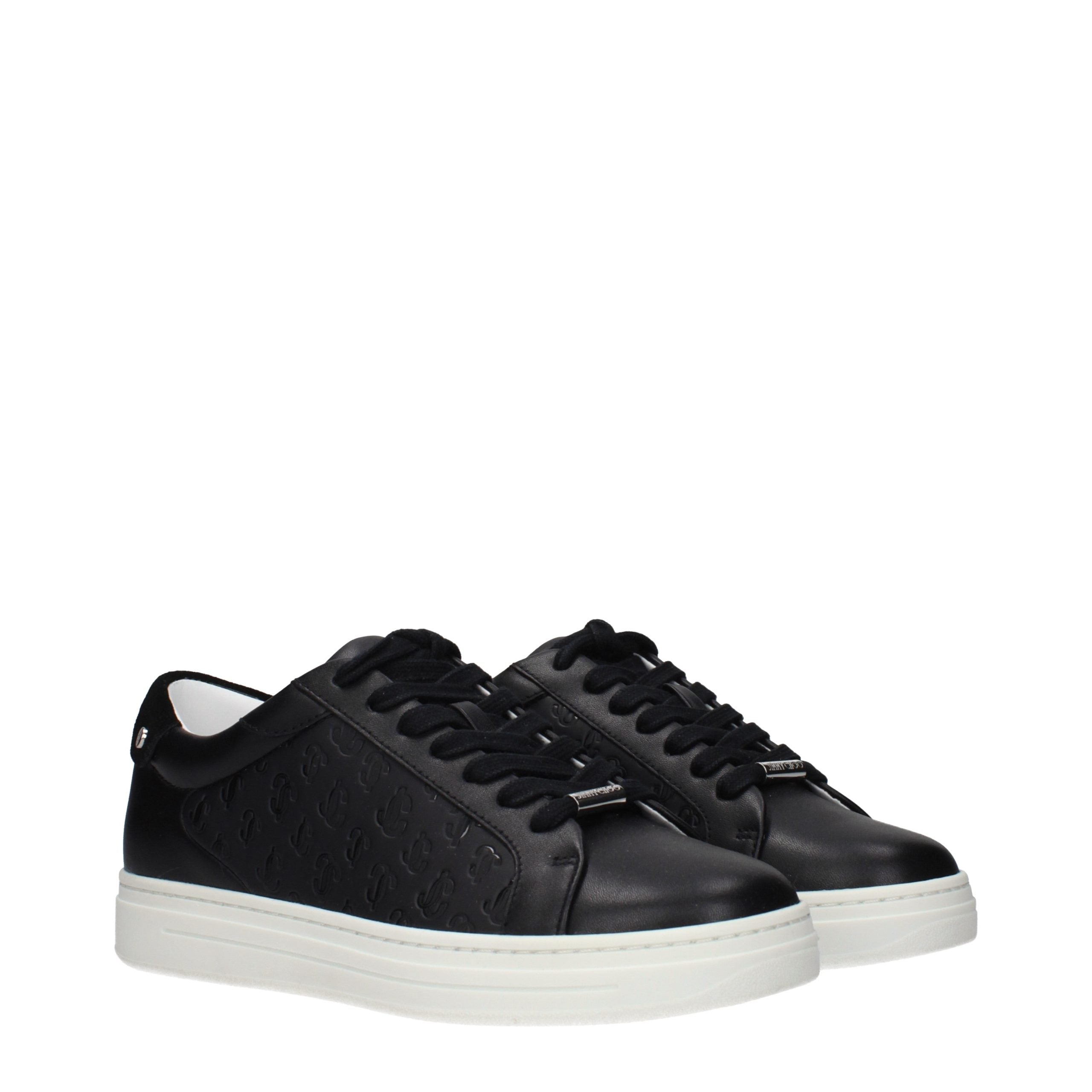 Jimmy Choo Black Leather Low Top Women's Sneakers