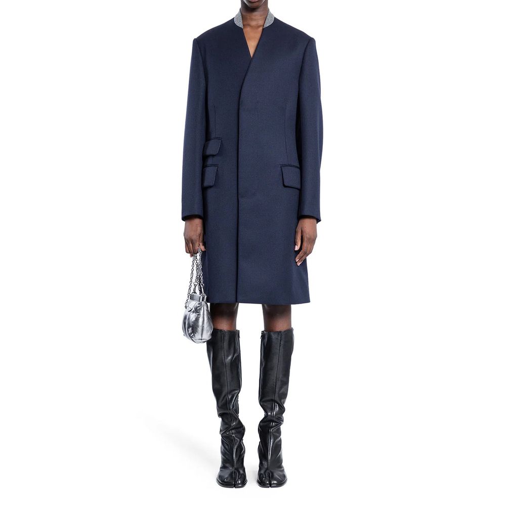 Maison Margiela Blue Wool Women's Coat