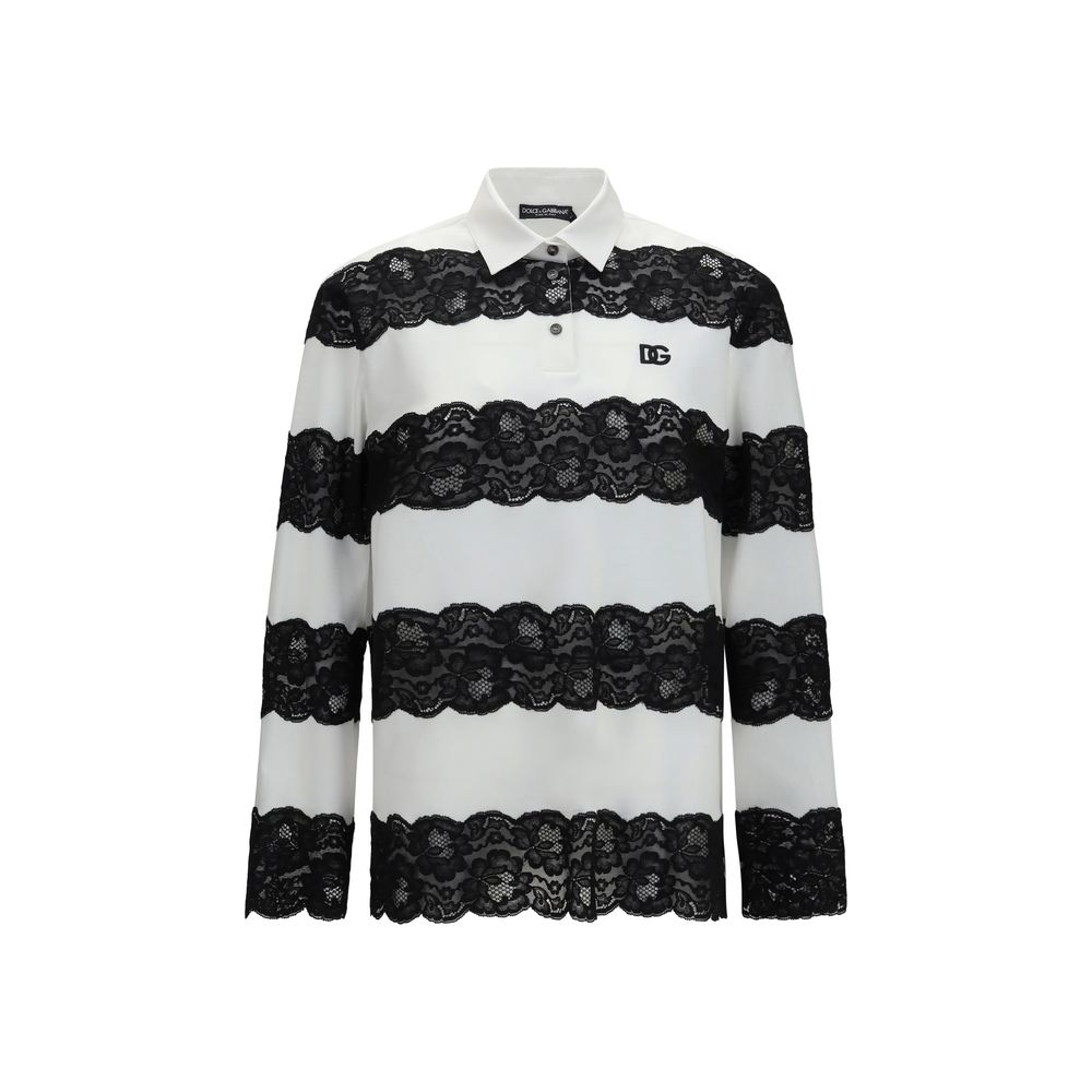 Dolce & Gabbana White Cotton Polo Women's Shirt