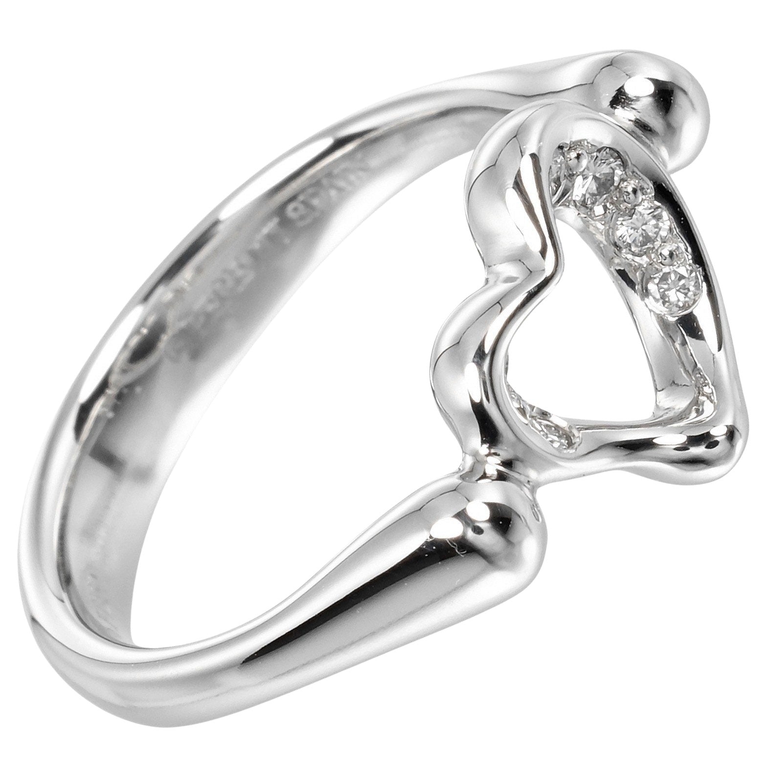 Tiffany & Co Open Heart Silver Platinum Ring Jewelry (Pre-Owned)