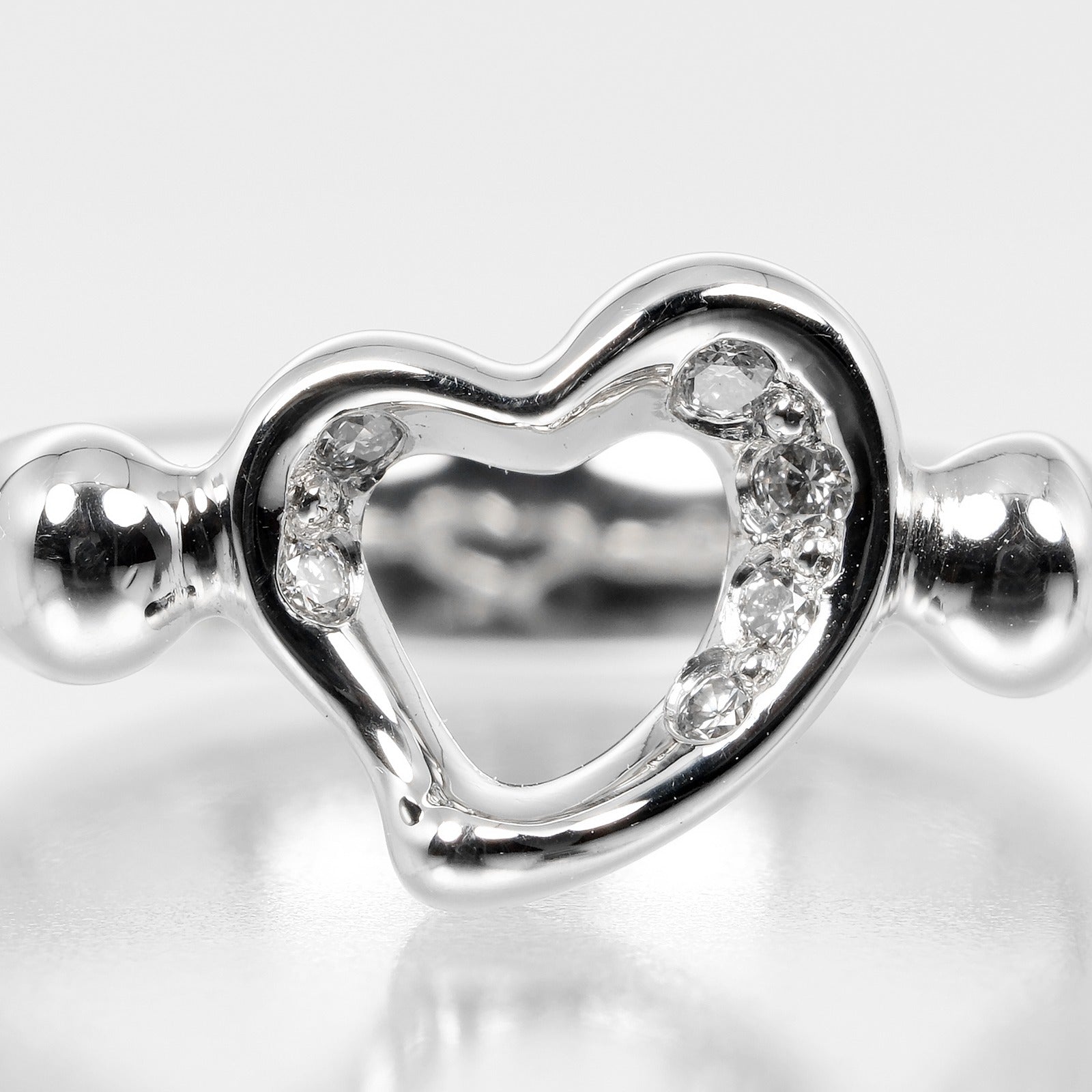 Tiffany & Co Open Heart Silver Platinum Ring Jewelry (Pre-Owned)
