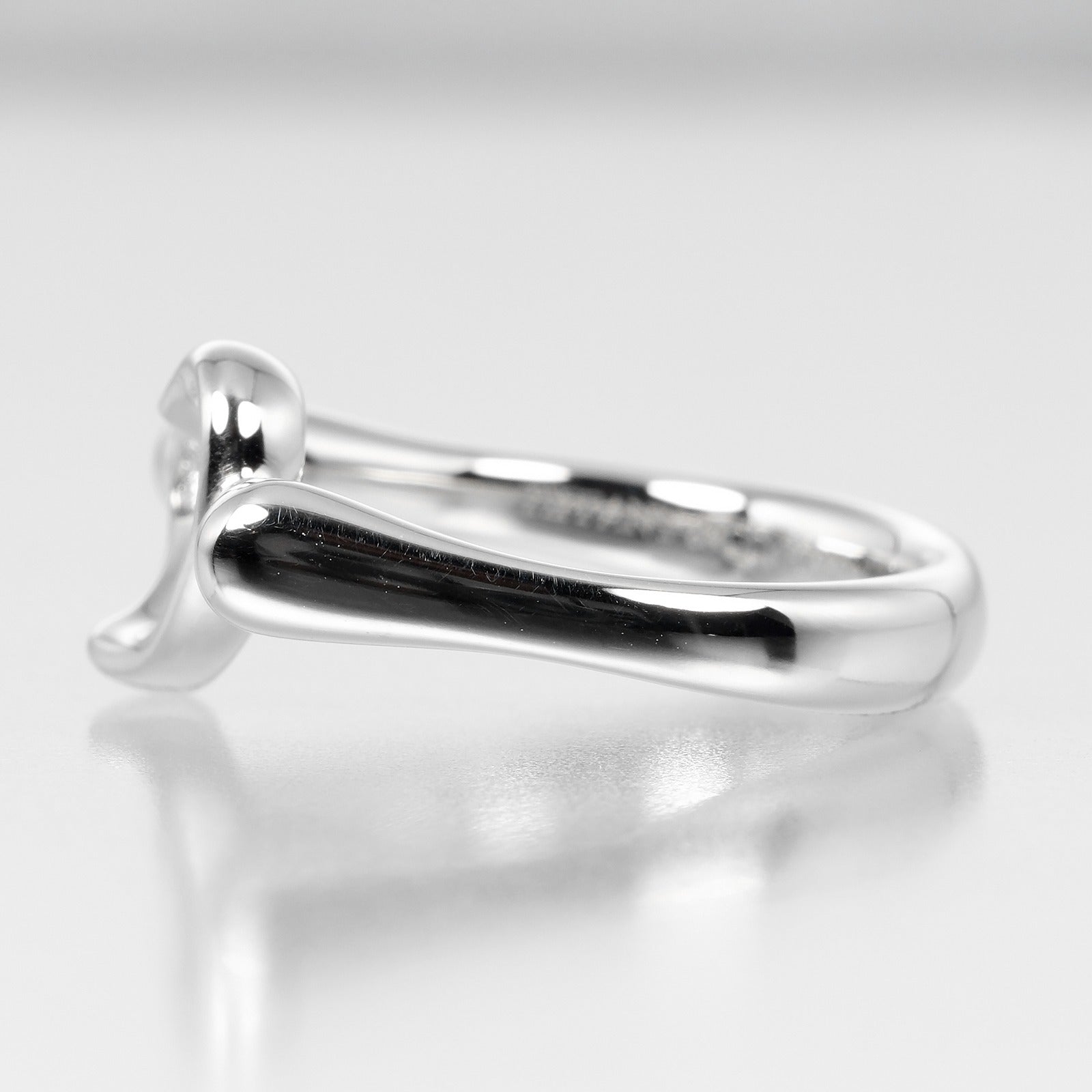 Tiffany & Co Open Heart Silver Platinum Ring Jewelry (Pre-Owned)