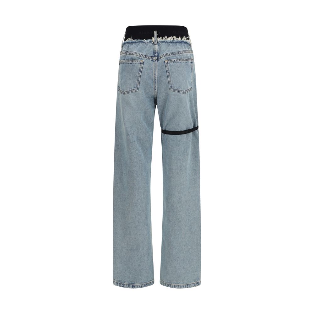ALAINPAUL Blue Cotton High-Waisted Women's Jean