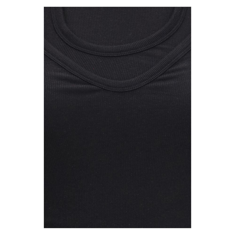 ALAINPAUL Black Lyocell Tank Women's Tops